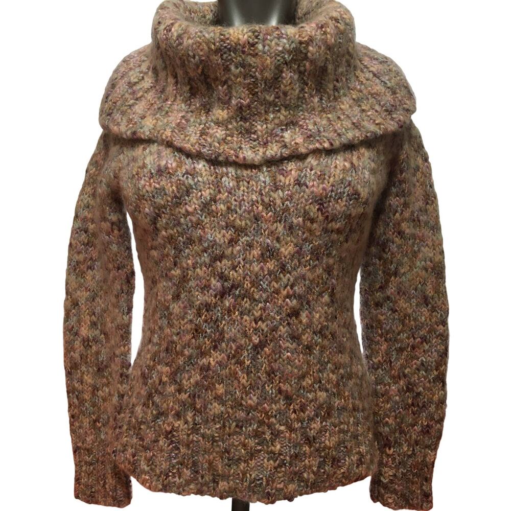 Susan Bristol Medium Cowl Neck 40% Wool Long Sleeve Pull Over Sweater Pastels
